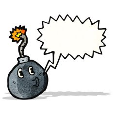 bomb with speech bubble