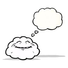 cloud with thought bubble cartoon