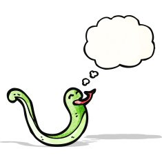 snake with thought bubble cartoon N2