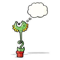 carnivorous flower with thought bubble N2