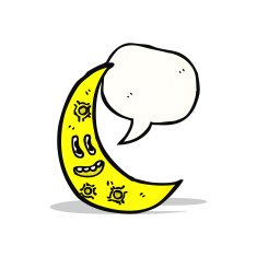 Cartoon Crescent Moon N17