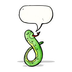 cartoon snake with speech bubble N90