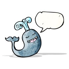 cartoon whale with speech bubble N46