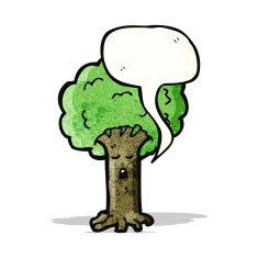 cartoon tree with speech bubble N7