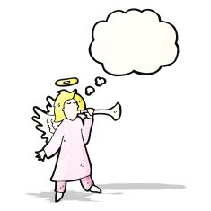 angel with thougth bubble cartoon