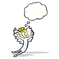 angel with thougth bubble cartoon N2