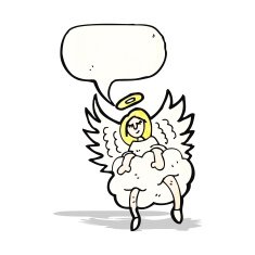 angel on cloud with speech bubble N2