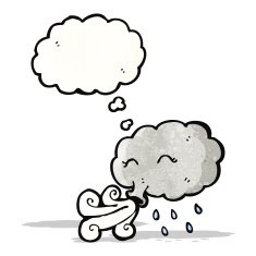 cartoon stormcloud blowing