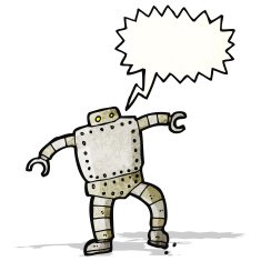 shouting robot cartoon
