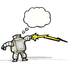 robot with thought bubble cartoon N2