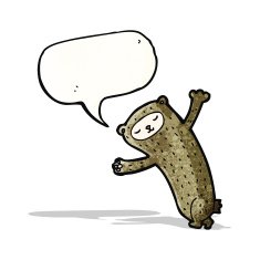 funny bear with speech bubble N3