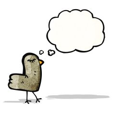 bird with thought bubble cartoon N4