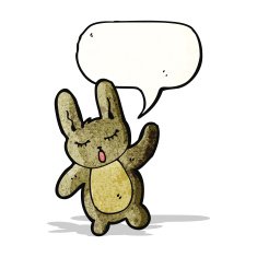 waving rabbit cartoon