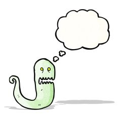 ghost with thought bubble cartoon N6