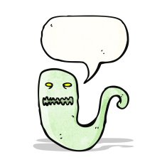 ghost with speech bubble cartoon N2