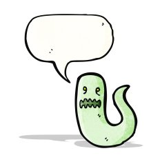 ghost with speech bubble cartoon N3
