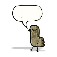 bird with speech bubble cartoon