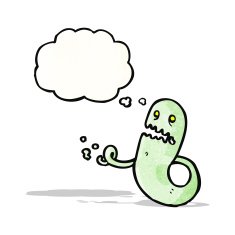 ghost with thought bubble cartoon N8