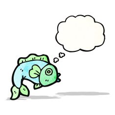 fish with thougth bubble cartoon