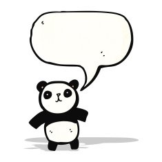 panda with speech bubble cartoon