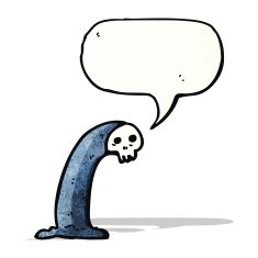 cartoon spooky skull ghost