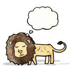 skinny lion cartoon
