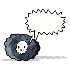 skull in cloud cartoon