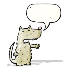 cartoon wolf with speech bubble N44