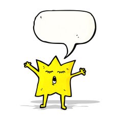 cartoon star with speech bubble N4