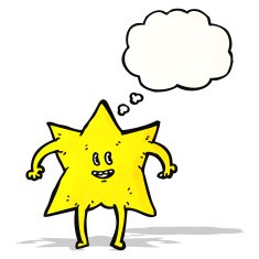 star cartoon character with thought bubble N2