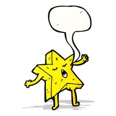 cartoon star with speech bubble N5