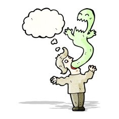 cartoon man possessed by ghost N7