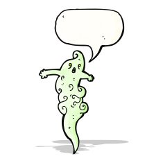 ghost with speech bubble cartoon N6