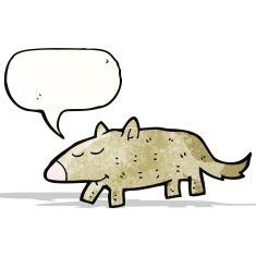 cartoon little dog with speech bubble N29