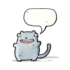 cartoon cat with speech bubble N94