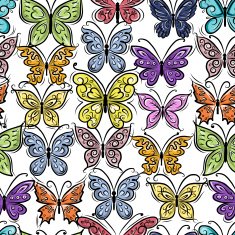 Butterflies ornate seamless pattern for your design N2