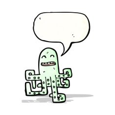 cartoon octopus with speech bubble N36