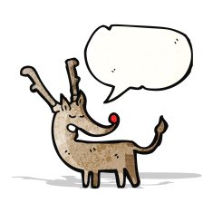 cartoon reindeer with speech bubble N3