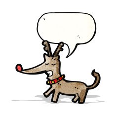 cartoon reindeer with speech bubble N4