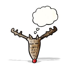 reindeer face with thought bubble