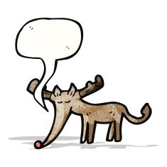 cartoon reindeer with speech bubble N5