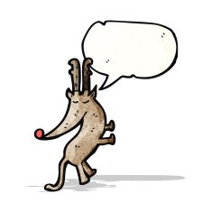 cartoon reindeer with speech bubble N6