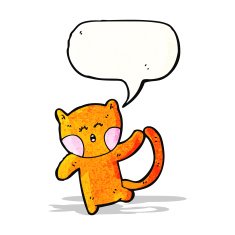 funny cartoon cat with speech bubble N28