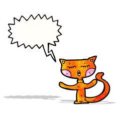 funny cartoon cat with speech bubble N29
