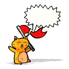 funny cartoon cat with speech bubble N30