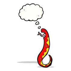 cartoon snake with thought bubble N93