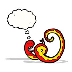 snake with thought bubble cartoon N4