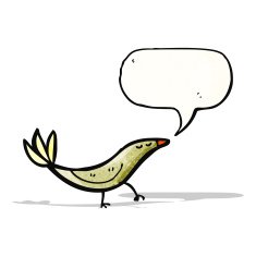 cartoon bird with speech bubble N338
