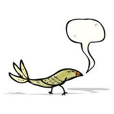 cartoon bird with speech bubble N339