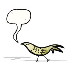 cartoon bird with speech bubble N340